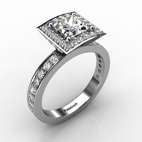 18k White Gold Engagement Ring 0.874ct - 1002371-18kw