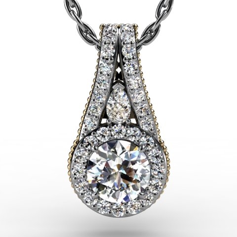 18k White Gold Pendant 0.598ct - 2300942-18kw